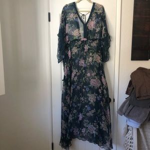 Jade Johnny Was Silk Sheer Kimono Dress XL